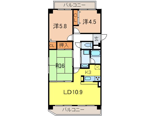 ア－バネックス芦屋業平の物件間取画像